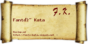 Fantó Kata névjegykártya